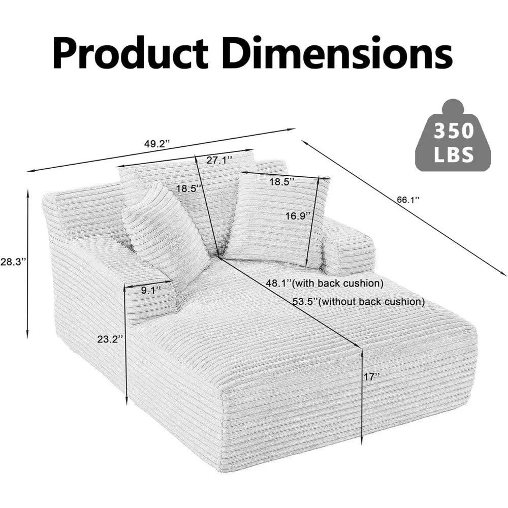 Chaise Lounge Indoor Chair With Pillows