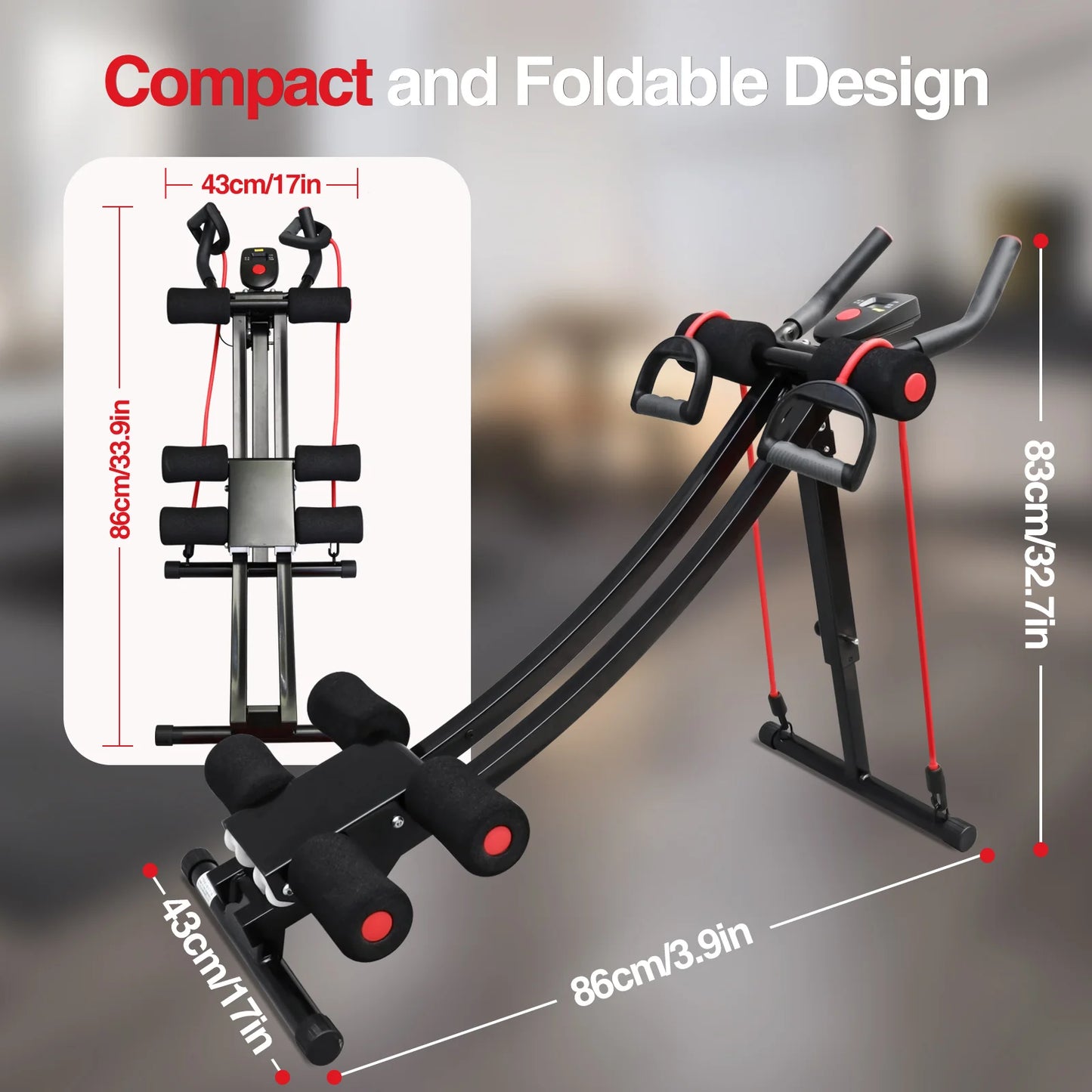 Foldable Ab Machine for Home Gym Abdominal Trainer Fitness Equipment