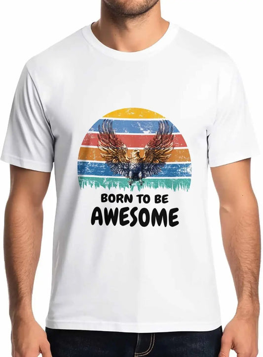 NONECN Mens Quick Dry Short Sleeve Tee Eagle Stripe