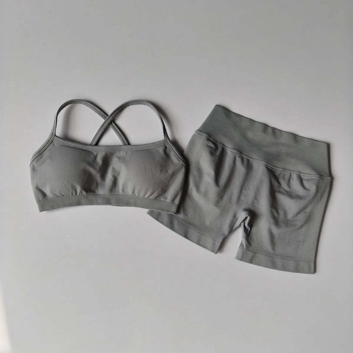 Women's 2-Piece Seamless Yoga Set with Sports Bra and Shorts