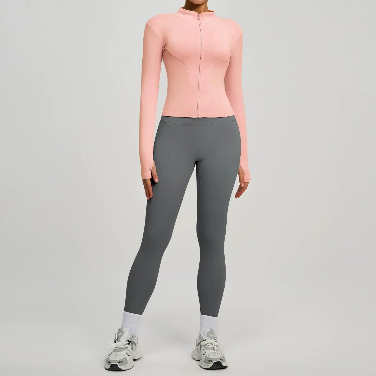 Womens Zip Front Yoga Jacket And Leggings Tracksuit