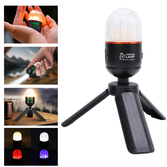 Camping Lamp Tripod Multifunction Flashlight Portable Tent Light