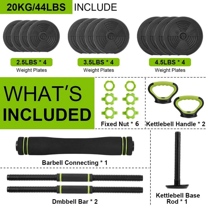 TWISTER.CK Adjustable Dumbbells 44 66 88 Lbs 4 In 1 Set