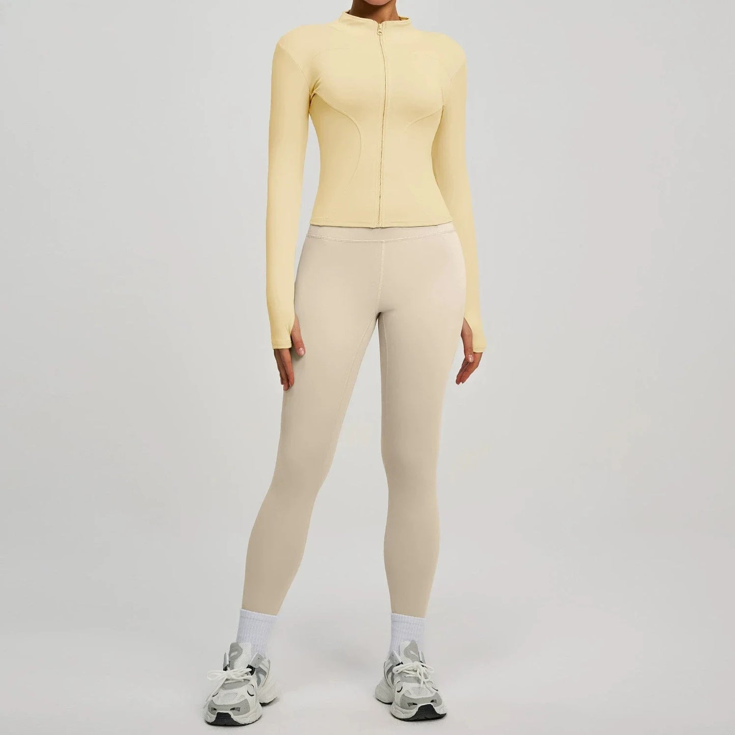 Womens Zip Front Yoga Jacket And Leggings Tracksuit