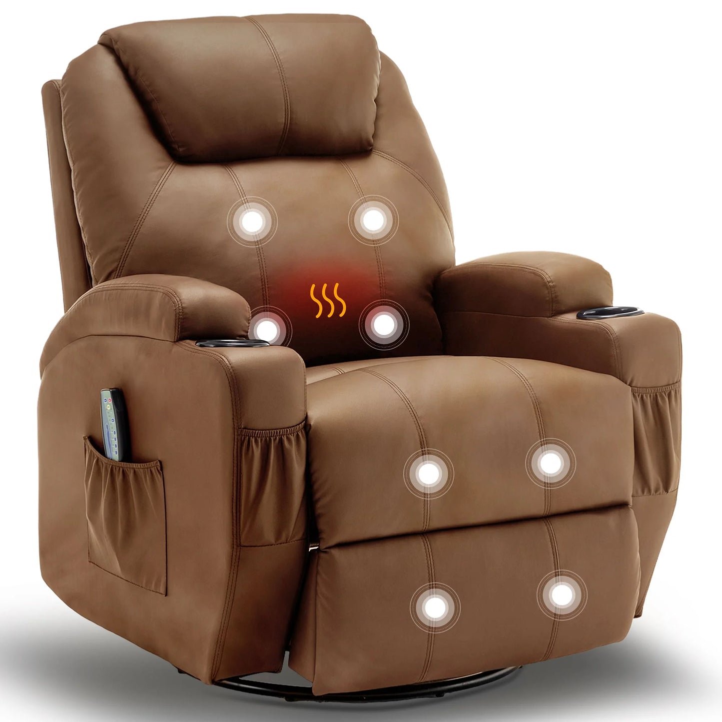 KORSER Massage Recliner Chair With Heat 360 Degree Swivel Remote