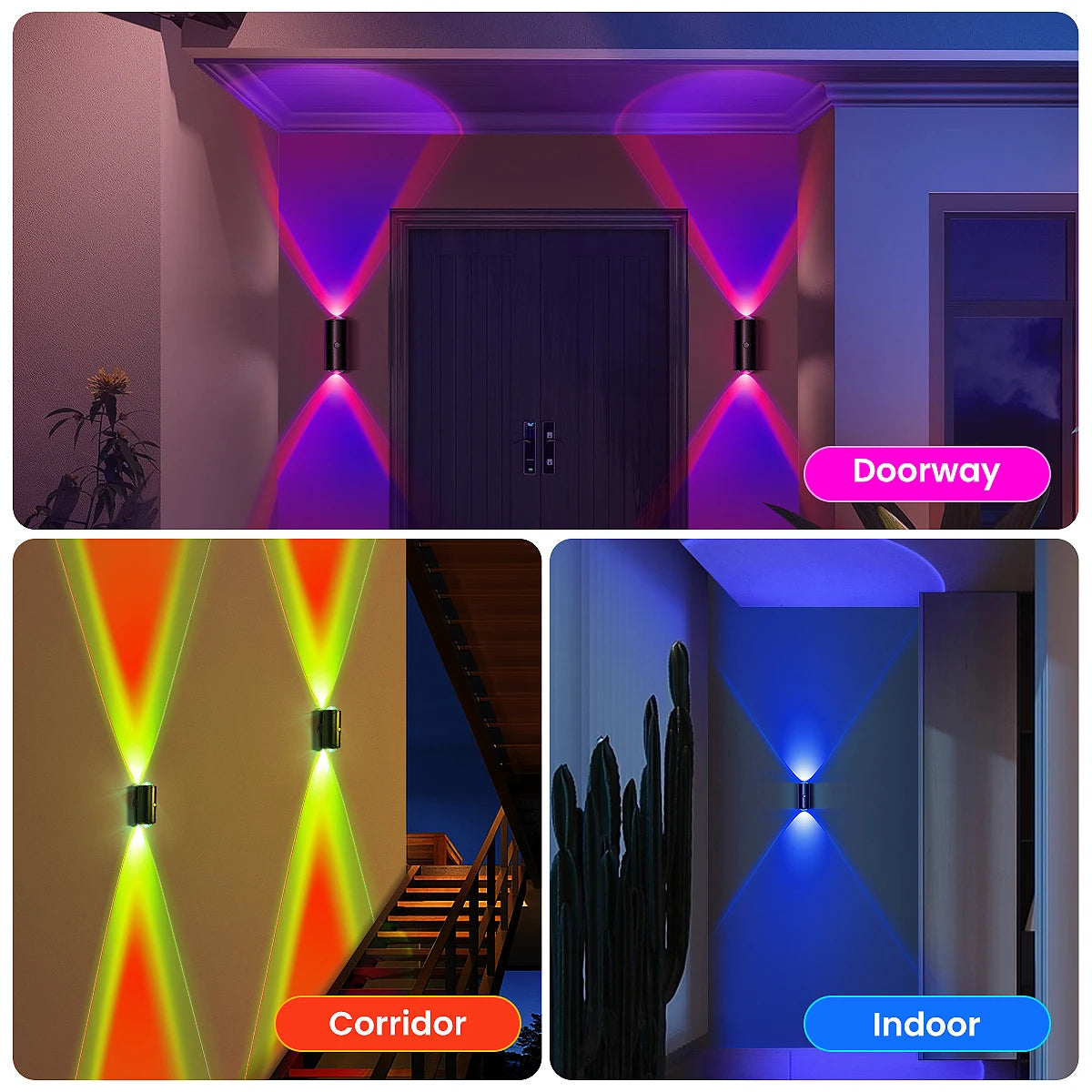 Aiopp LED Motion Sensor Light CordlessRechargeable Eight Effects WallMountedLamp Indoor