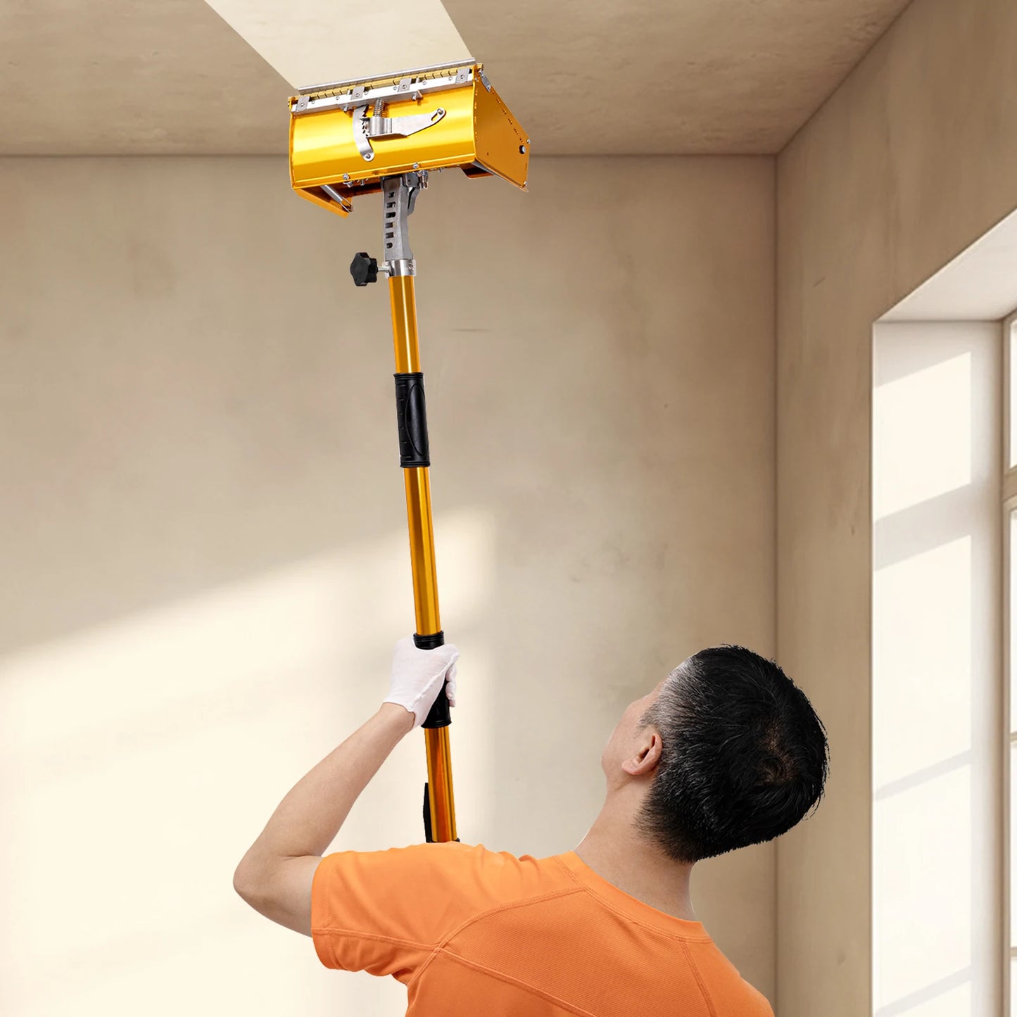 Adjustable Drywall Tool With Leakproof Mud Pan