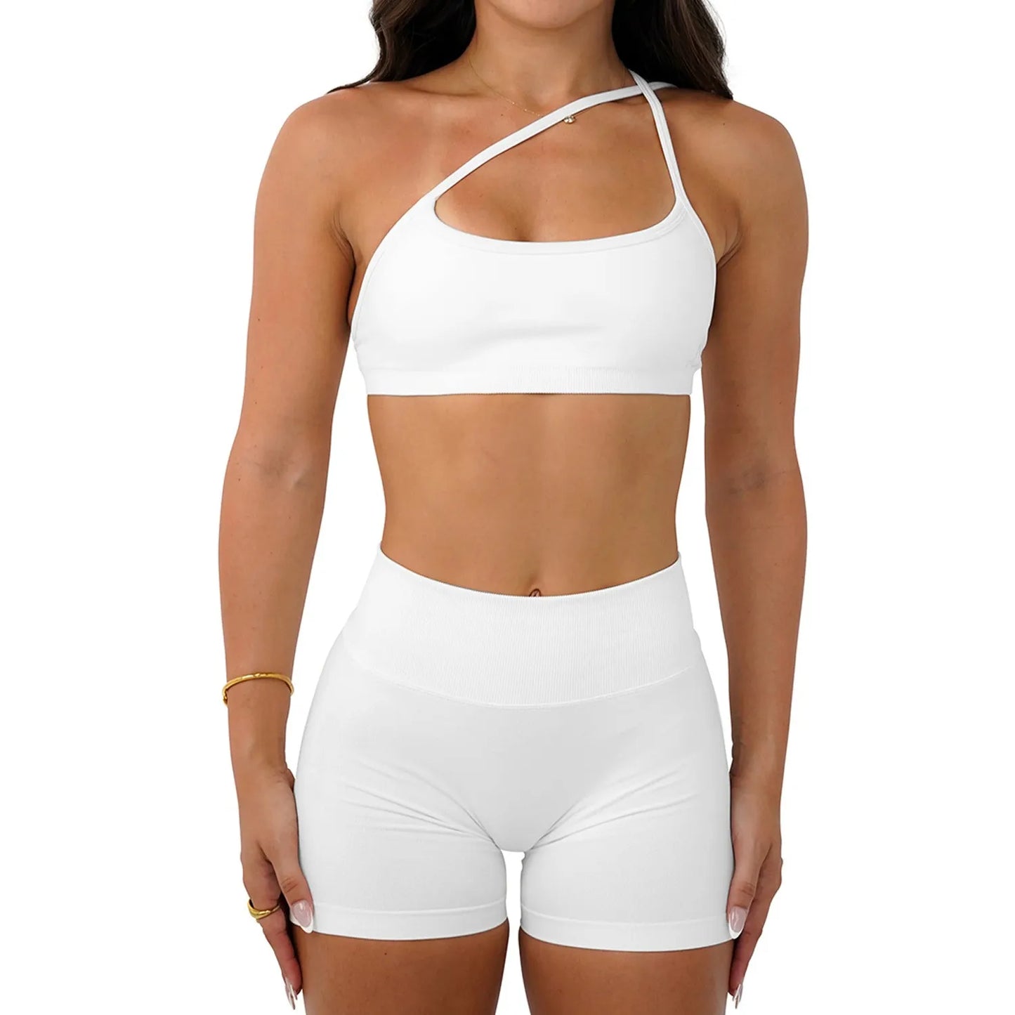 Women's 2-Piece Seamless Yoga Set with Sports Bra and Shorts