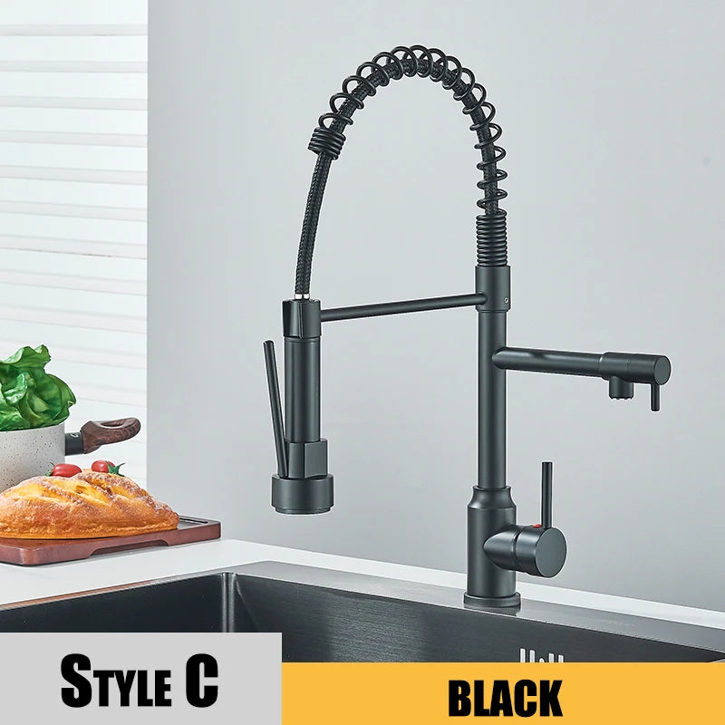 Wanmivezlo Kitchen Sink Faucet Pull Down Hot Cold