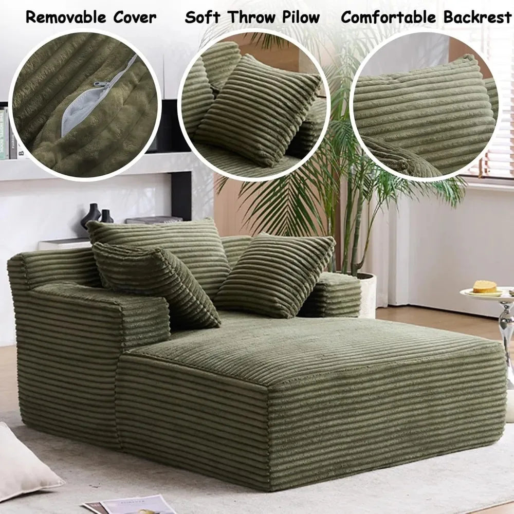 Chaise Lounge Chair With Pillows For Living Room