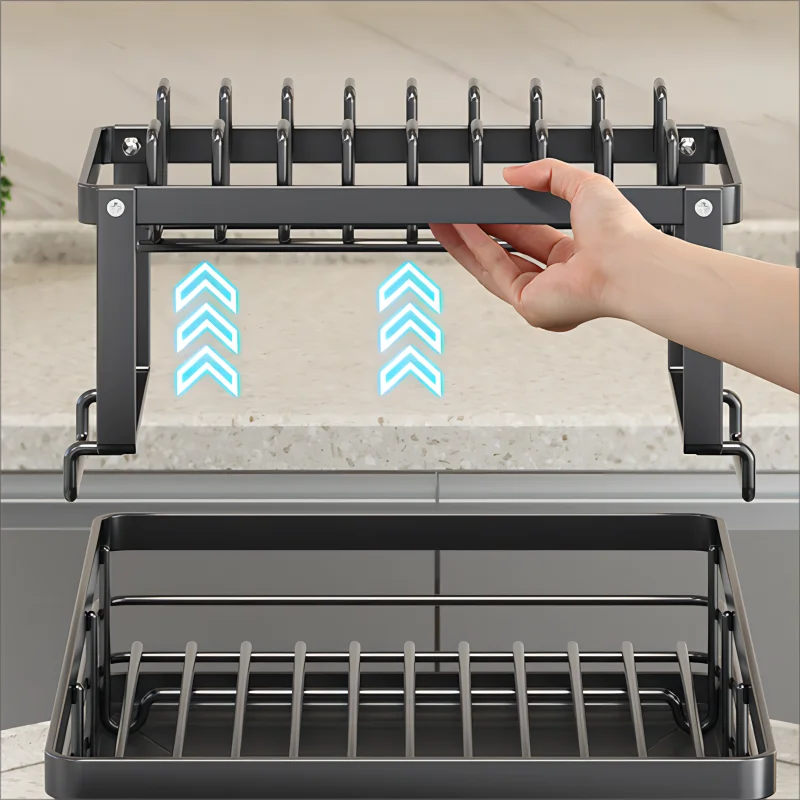Stainless Steel Dish Drying Rack Over Sink With Drainboard Plate Drainer Storage Organizer