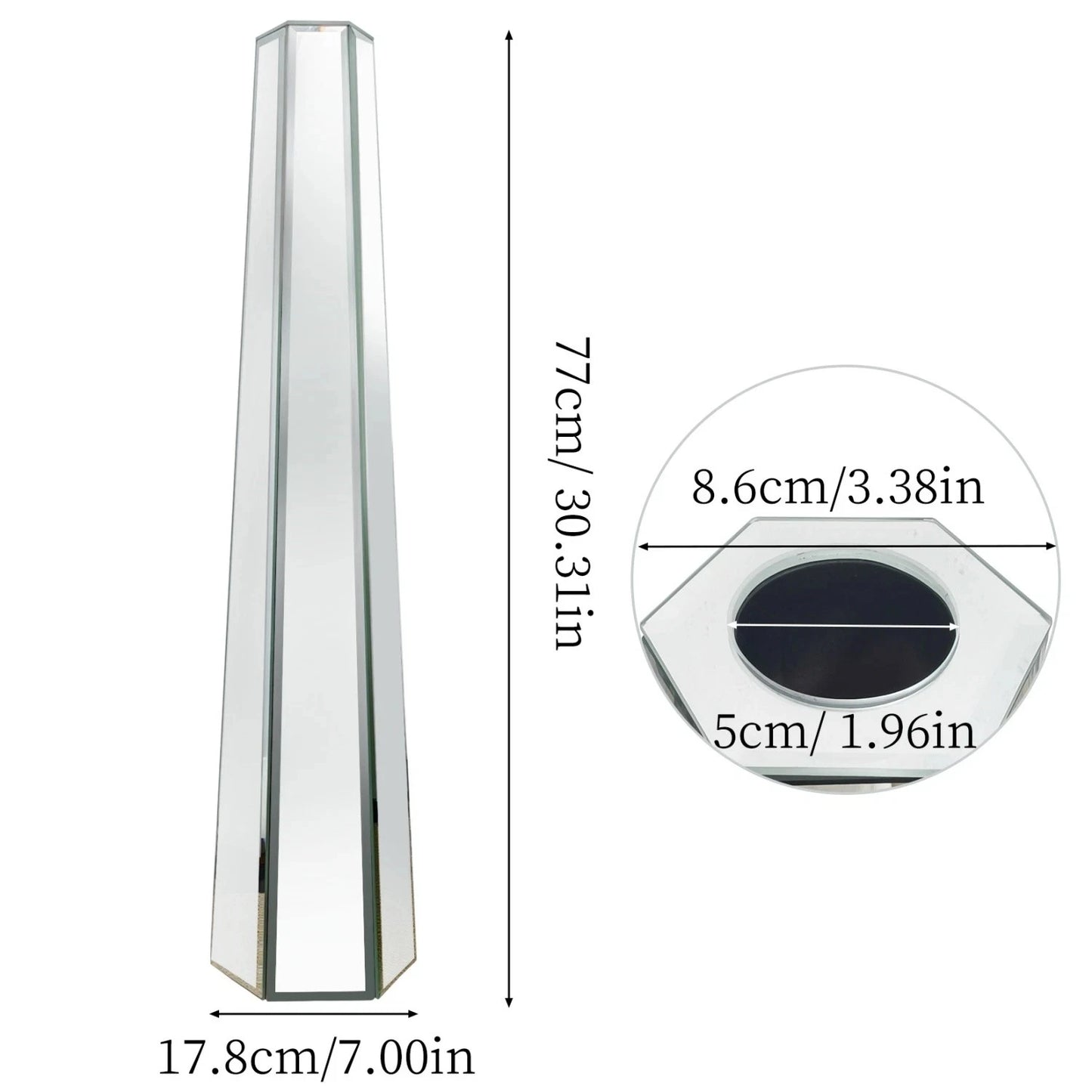 Mirrored Floor Vase Glass Crystal Modern Home Decor For Dried Flowers And Living Room