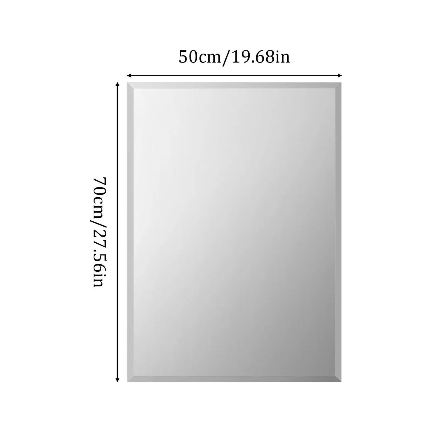 BORWARTE Rectangle Wall Mirror Frameless Vanity Decor Beveled Edge BathroomDisplays