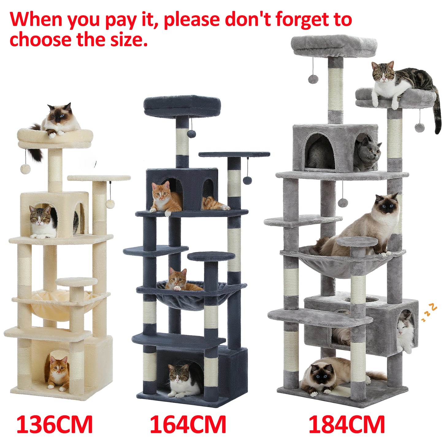 PAWZ Road Large Cat Tree and Tower for Indoor Cats with Sisal Scratching Posts