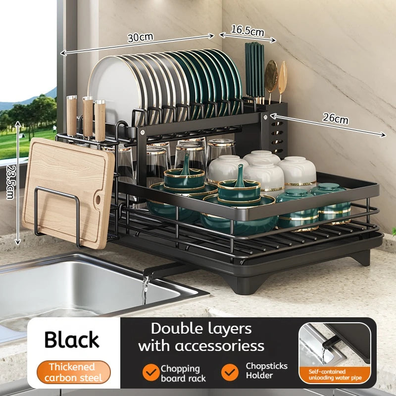 Stainless Steel Dish Drying Rack Over Sink With Drainboard Plate Drainer Storage Organizer