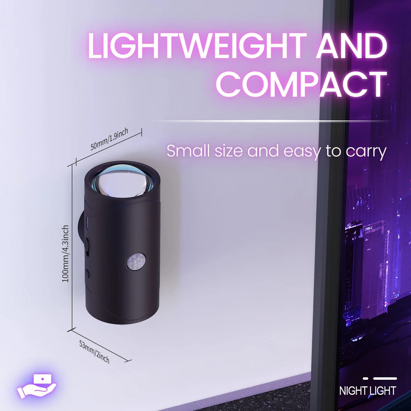Aiopp LED Motion Sensor Light CordlessRechargeable Eight Effects WallMountedLamp Indoor