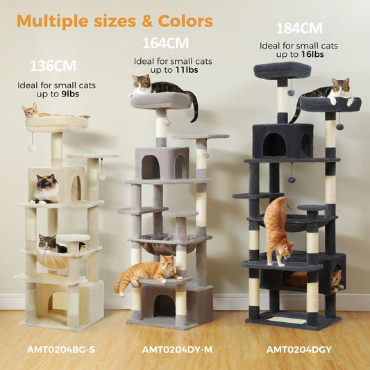 PAWZ Road Large Cat Tree and Tower for Indoor Cats with Sisal Scratching Posts