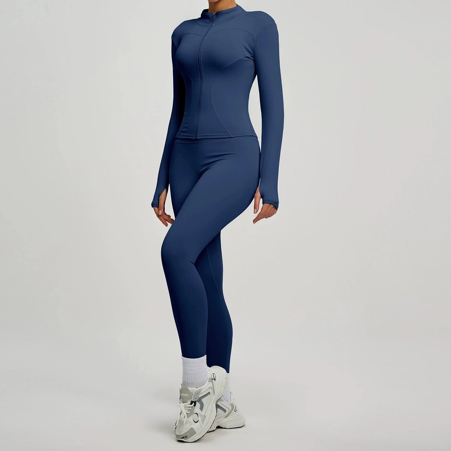 Womens Zip Front Yoga Jacket And Leggings Tracksuit