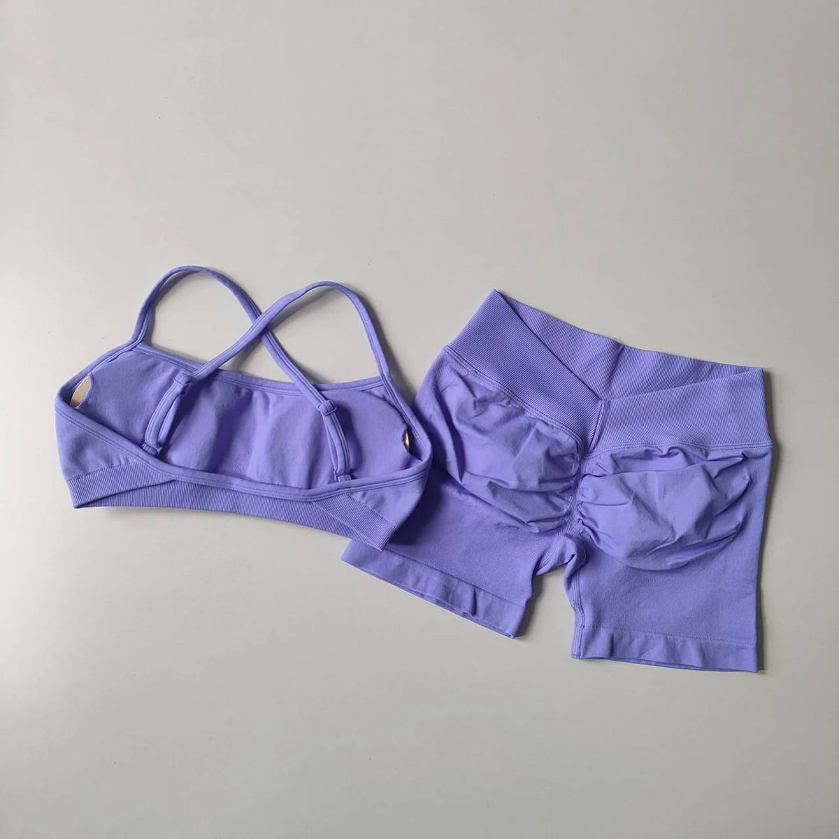 Women's 2-Piece Seamless Yoga Set with Sports Bra and Shorts