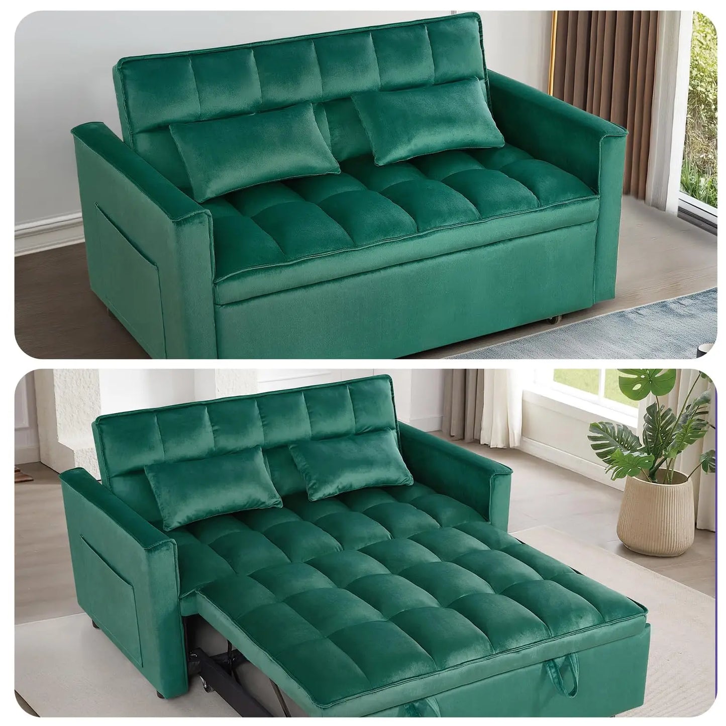 ZHUXIANG 3 In 1 Convertible Sleeper Sofa Bed