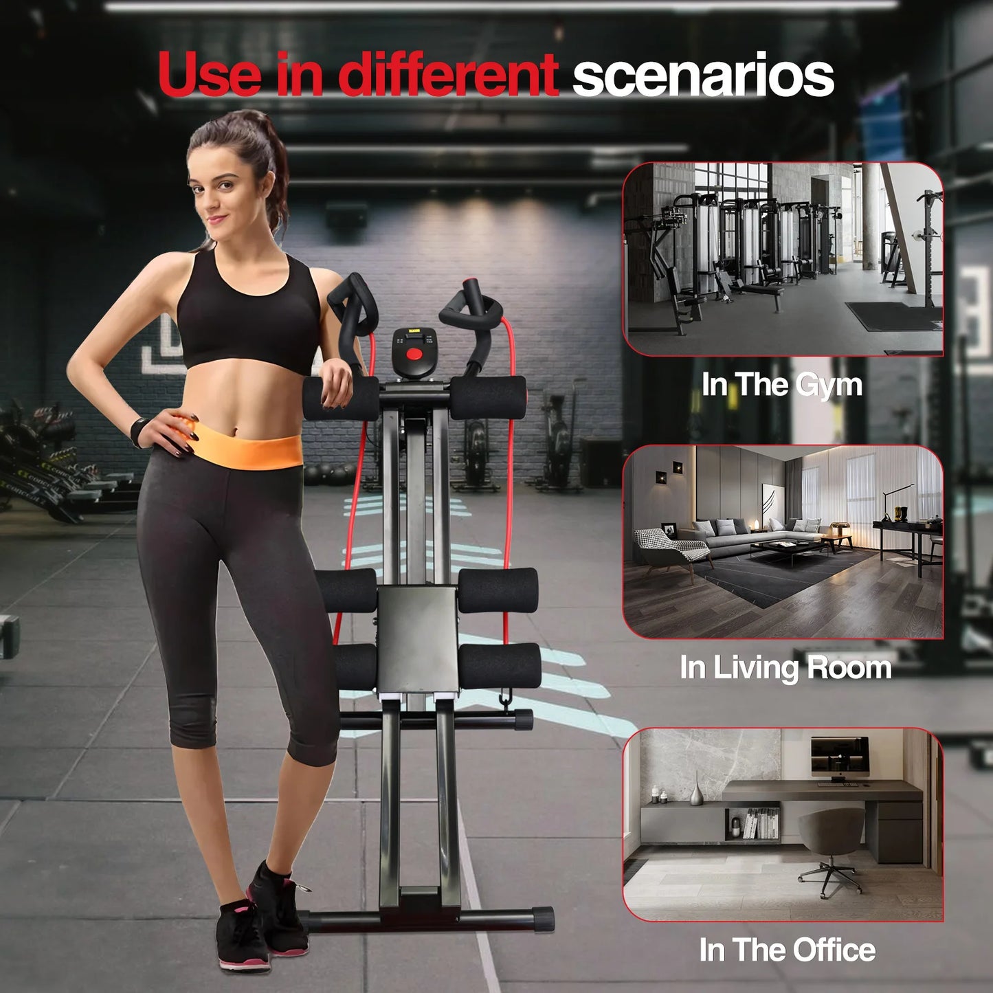 Foldable Ab Machine for Home Gym Abdominal Trainer Fitness Equipment