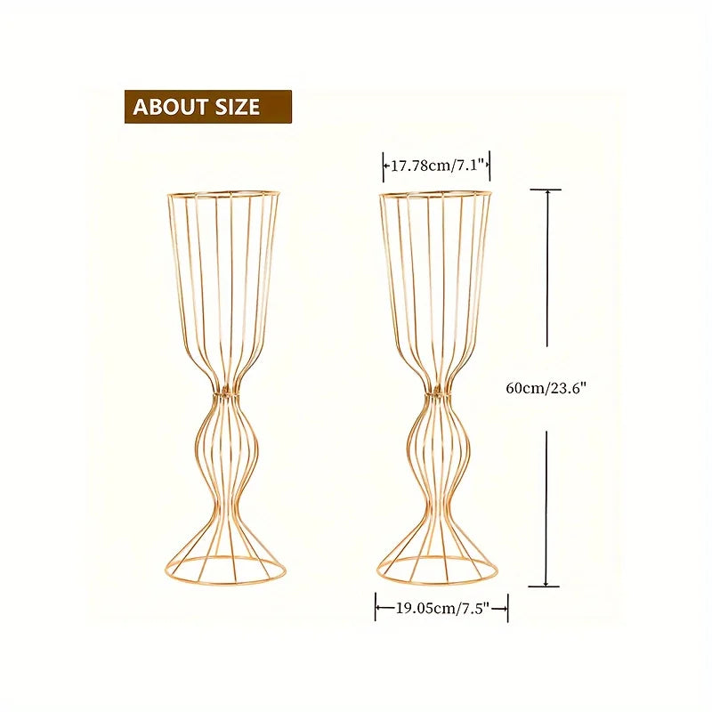 Metal Decorative Vases for Elegant Wedding Centerpieces and Seasonal Decorations