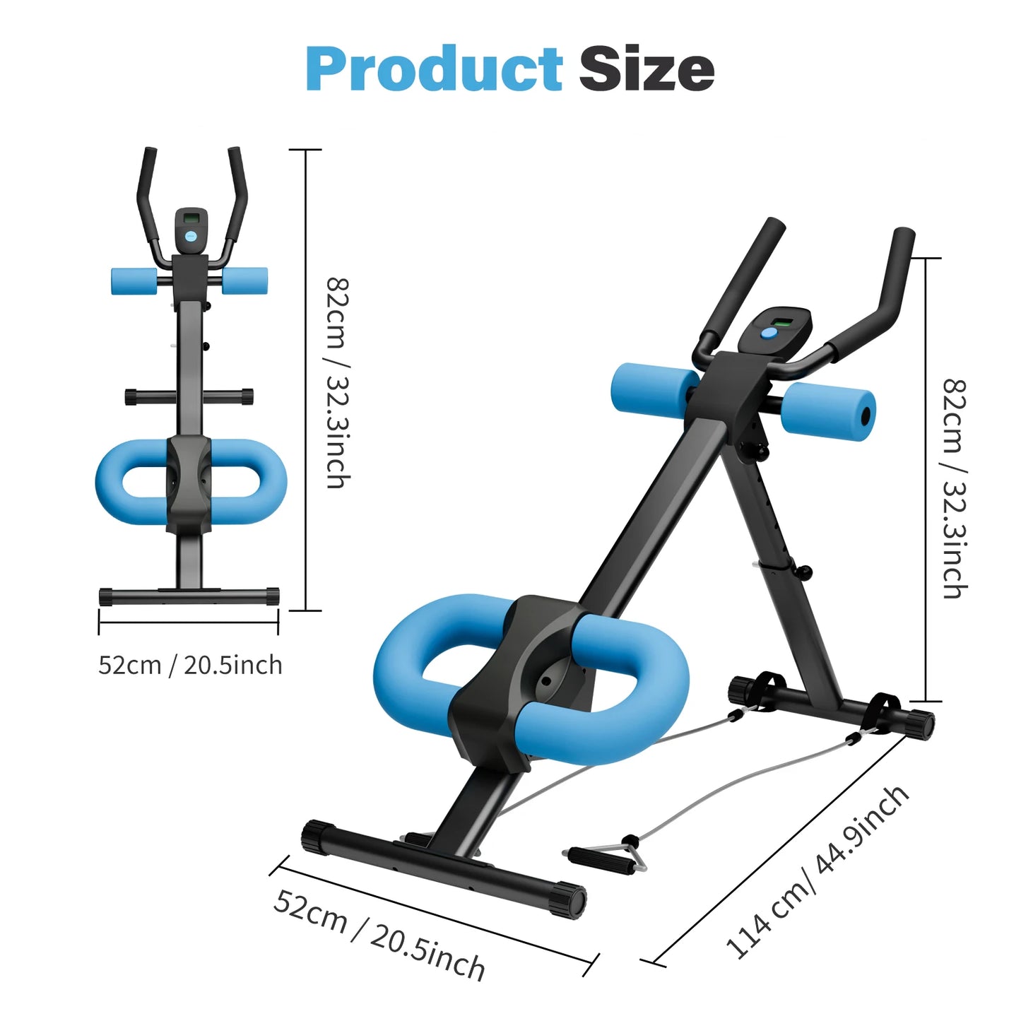 Folding Abdominal Crunch Machine For Home Gym With Resistance Bands