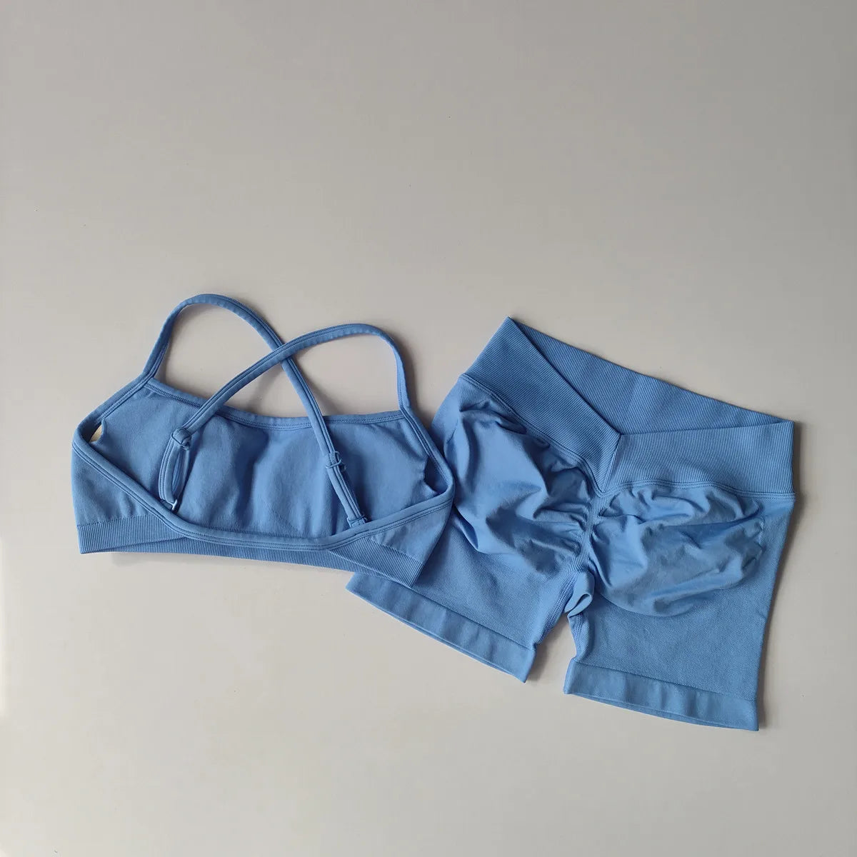 Women's 2-Piece Seamless Yoga Set with Sports Bra and Shorts